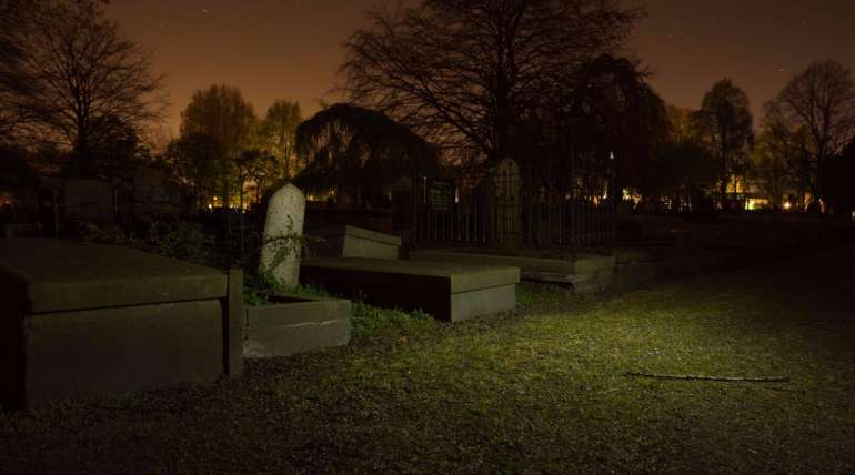 scary looking graveyard Halloween