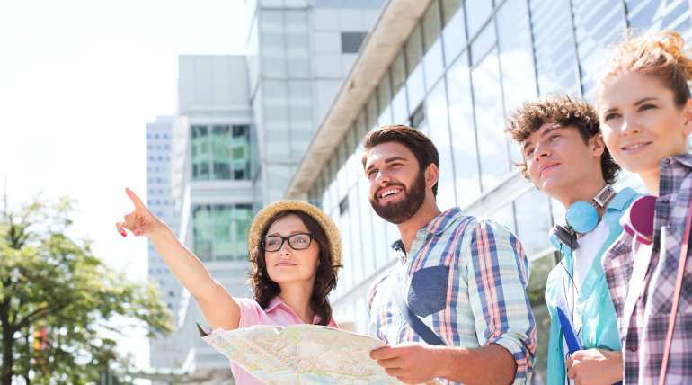 tourist with map